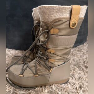 Moon Boot W.E. The Original Monaco Felt Boots in Sand Color
